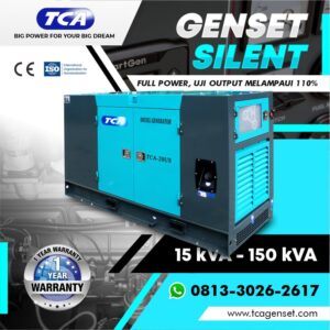 Genset TCA US 15 kVA-150 kVA (TCA engine, Gen 1, Biru pirus)
