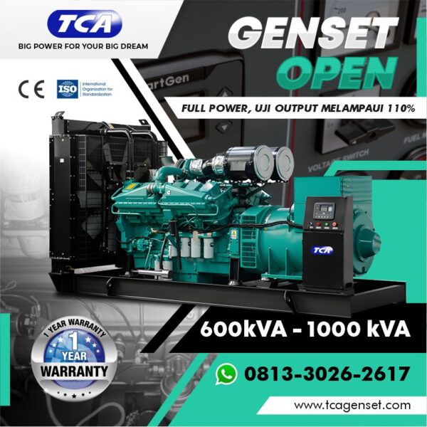 Genset TCA Open 600 kVA-1000 kVA (Cummins engine)