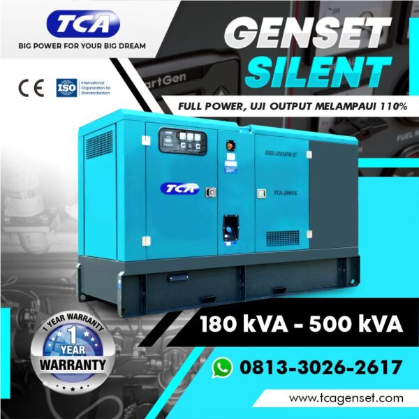 Genset TCA US 180 kVA-500 kVA (TCA engine, Gen 2, Biru pirus)